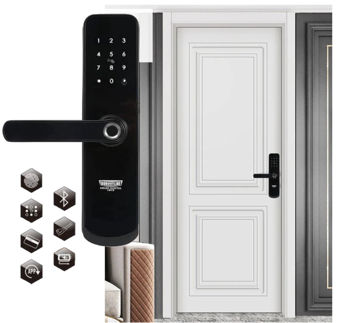 Robustline Smart Locks Smart Locks Rbsl1010b "robustline Security Lock Hardware Premium Hardware for Door Cabinet Window Furniture and Interior Use